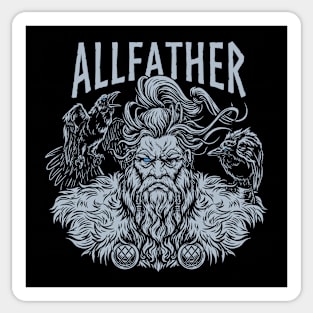 Allfather Odin Norse Pagan God Viking Mythology Huginn Muninn Sticker